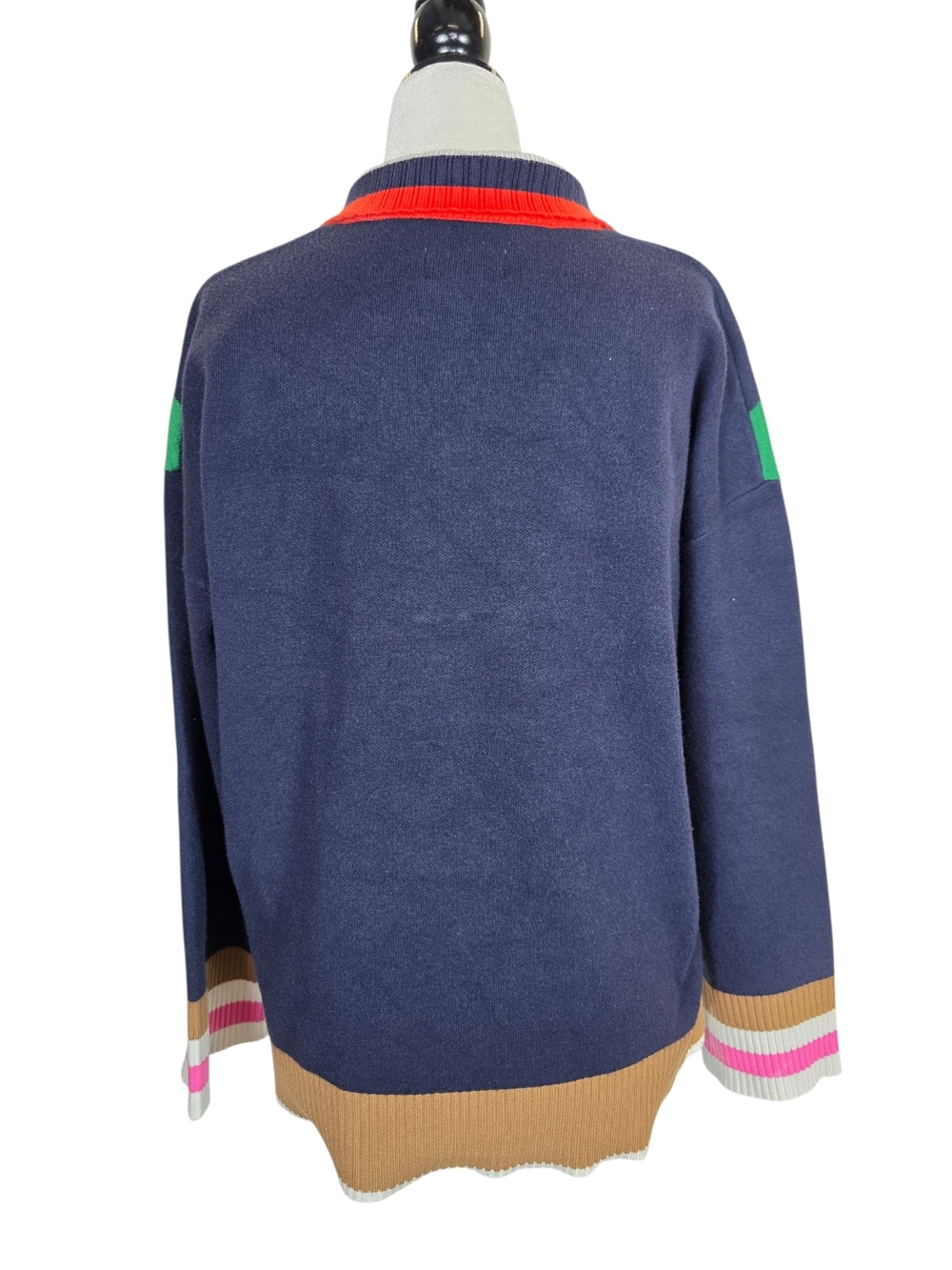 Anthropologie Maeve Knit Varsity Colourblock Half-Zip Jumper - Picture 6 of 12